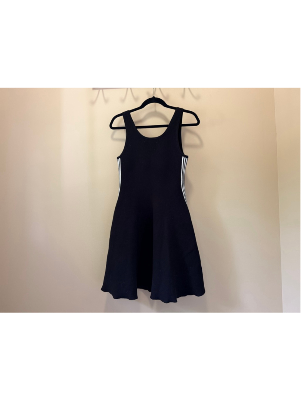 Christian Dior Black Sleeveless Knit Dress Logo Stripe A-Line Fit Flare - Picture 4 of 11